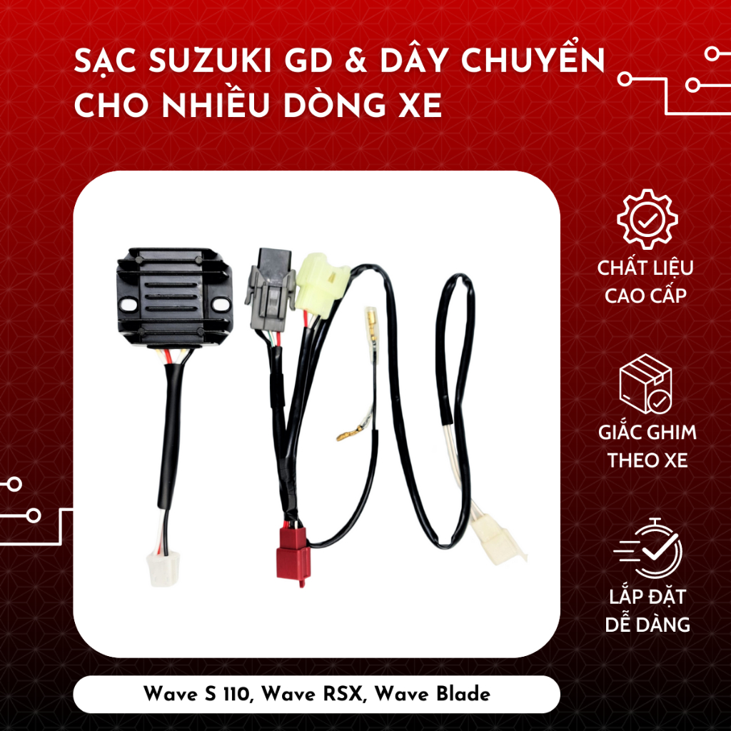 Sạc SU GD và dây chuyển cho nhiều dòng xe