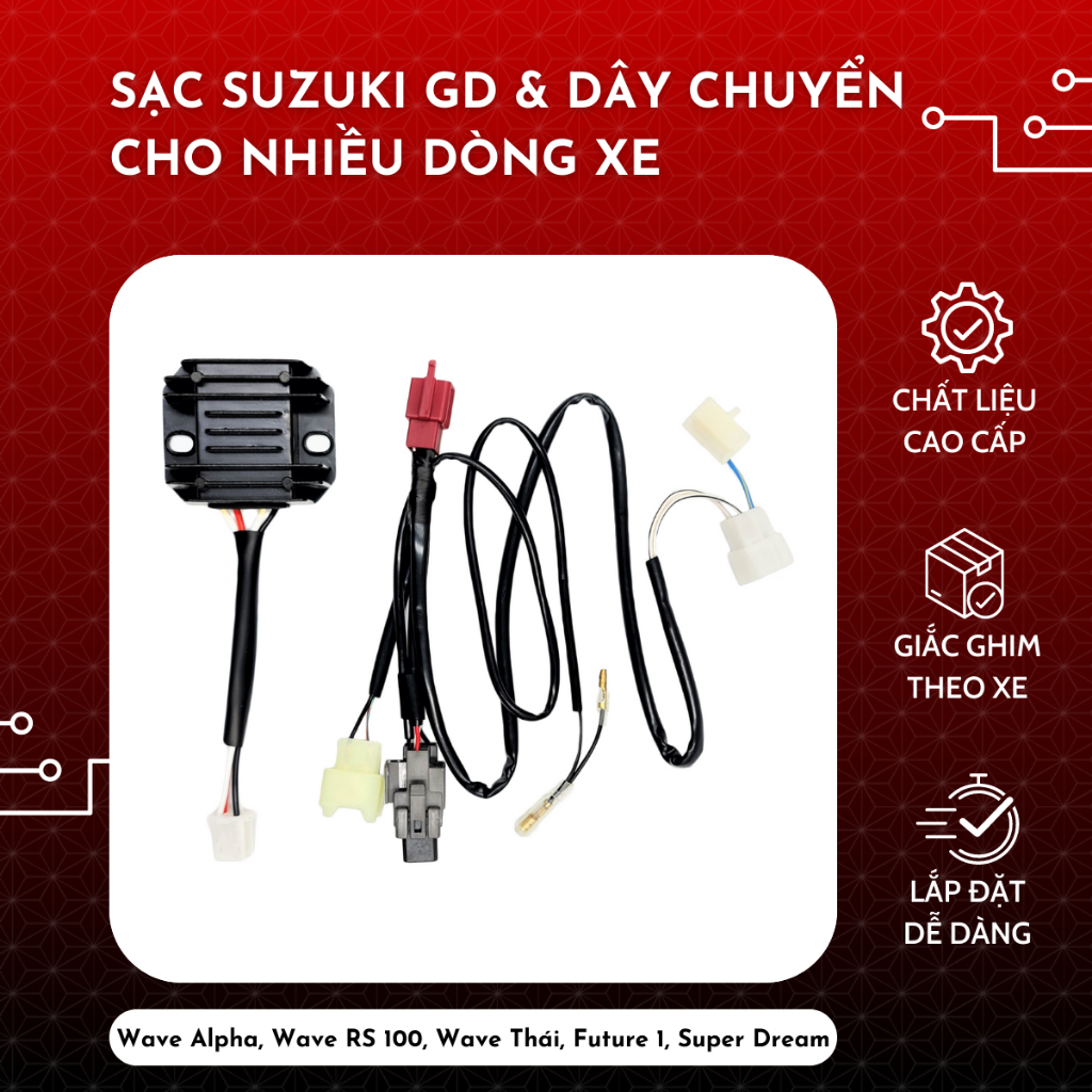 Sạc SU GD và dây chuyển cho nhiều dòng xe