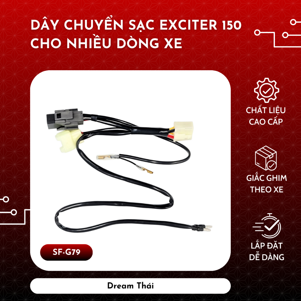 Dây chuyển sạc Exciter 150 cho nhiều dòng xe
