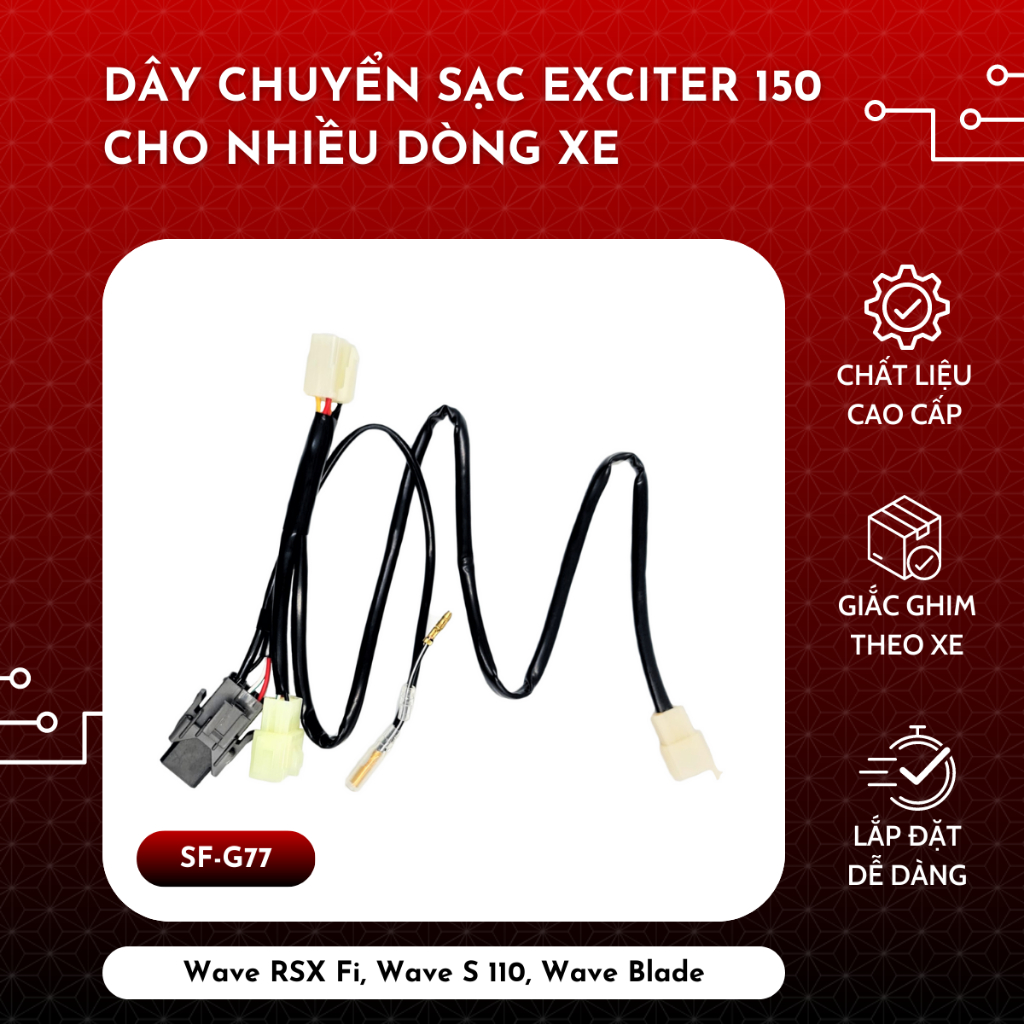 Dây chuyển sạc Exciter 150 cho nhiều dòng xe