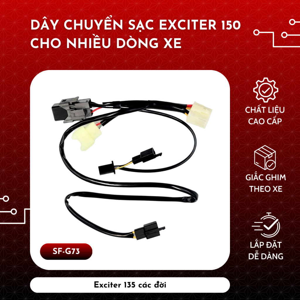 Dây chuyển sạc Exciter 150 cho nhiều dòng xe