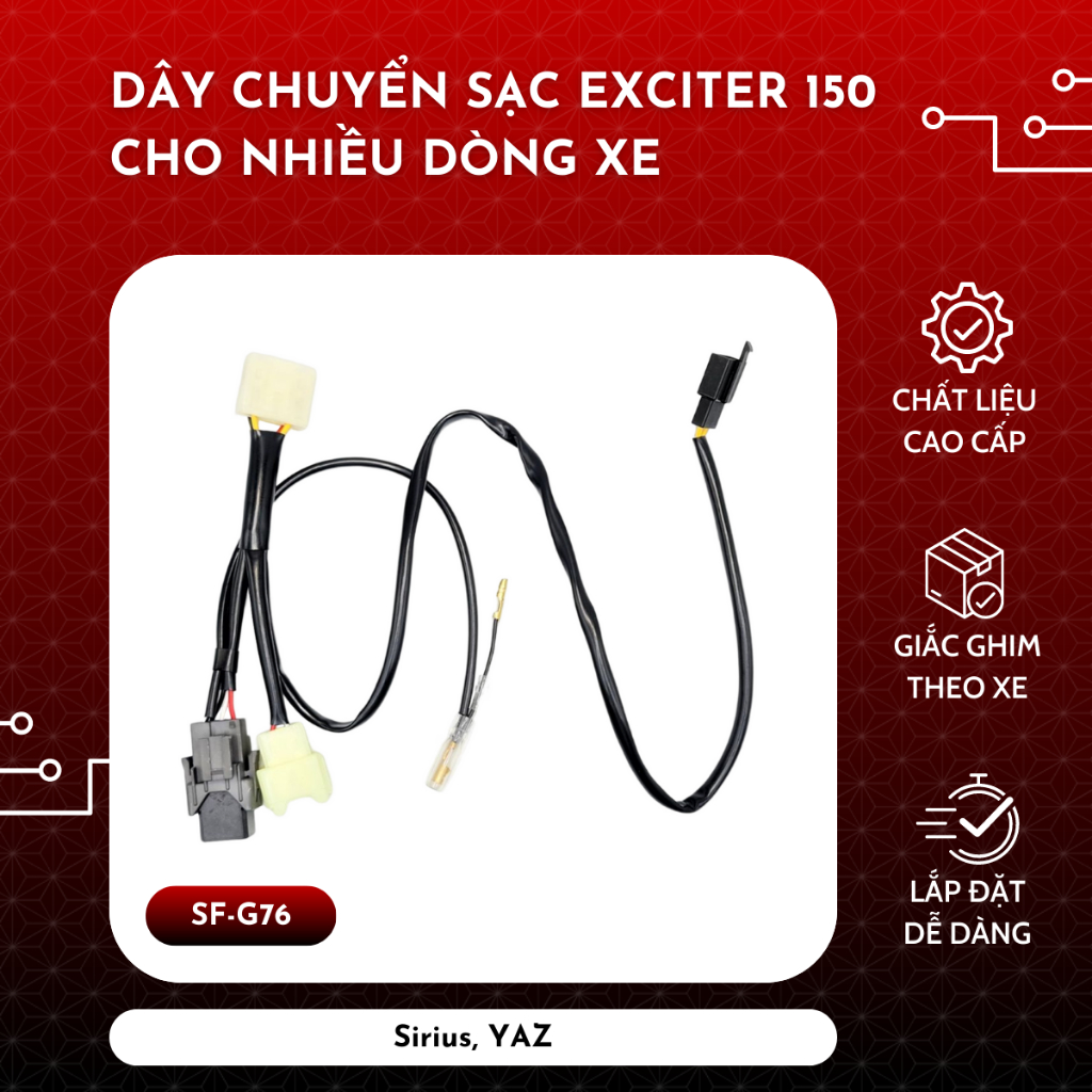 Dây chuyển sạc Exciter 150 cho nhiều dòng xe