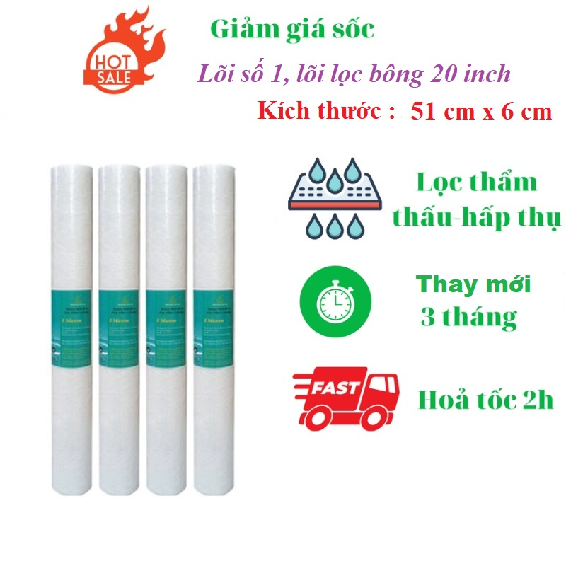 Lõi bông 20 inch, lõi PP 20inch lọc thô đầu nguồn