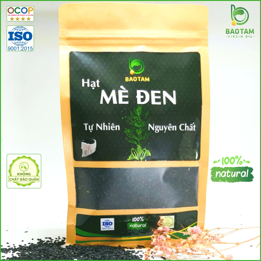 Mè đen / Vừng Đen Thuần Chủng Hữu Cơ Tự Nhiên Bảo Tâm (Dùng Nấu chè, Làm Bánh & Sữa Hạt, Muối Mè, Bơ, ...) đóng túi zip
