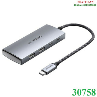 Bộ chia usb type-c ra 2 usb type-c và 2 usb type-a 3.1 tốc độ 10gpbs ugreen 30758 cao cấp