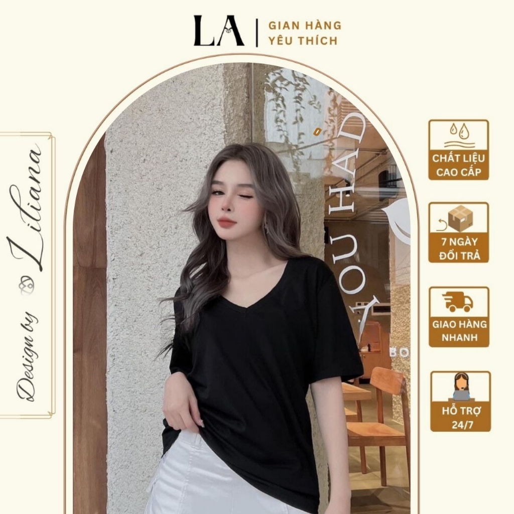 Áo thun nữ trơn cổ tim basic TRANG TÂY FASHION