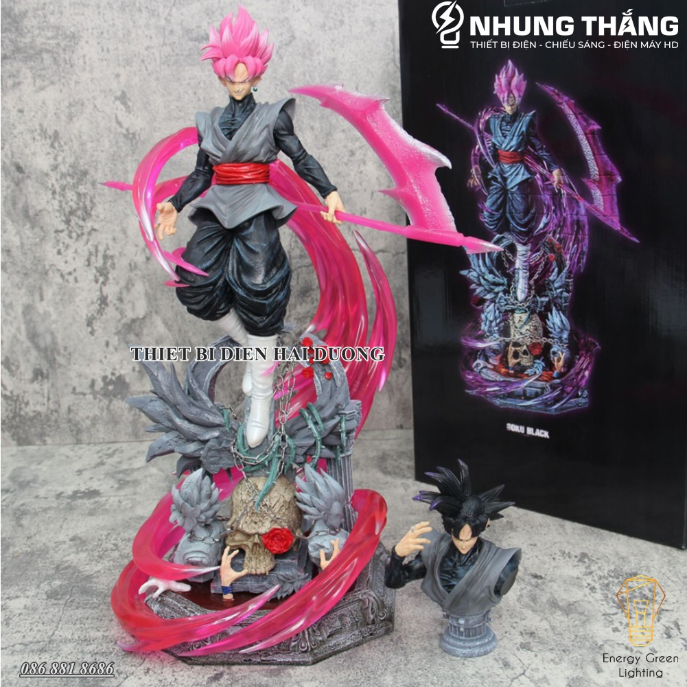 Mô Hình Dragonball Super - Black Goku Super Saiyan Rose Tay Cầm Lưỡi Hái Kool Ngầu - Cao 48cm - 2 Đầu Thay Thế