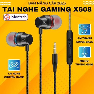 Tai nghe nhét tai chống ồn soundmax x608 âm thanh super bass có mic jack 3.5mm
