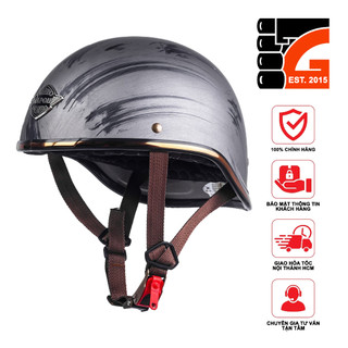 Mũ Bảo Hiểm 1/2 Đầu NAPOLI GANGSTER N120 - Màu Bạc Nhám Freesize (55 -60CM) - BẢO HÀNH 12 THÁNG