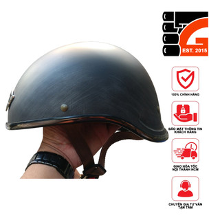 Mũ Bảo Hiểm 1/2 Đầu NAPOLI GANGSTER N120 - Màu Đen giả xước Free Size (55 -60CM) - BẢO HÀNH 12 THÁNG