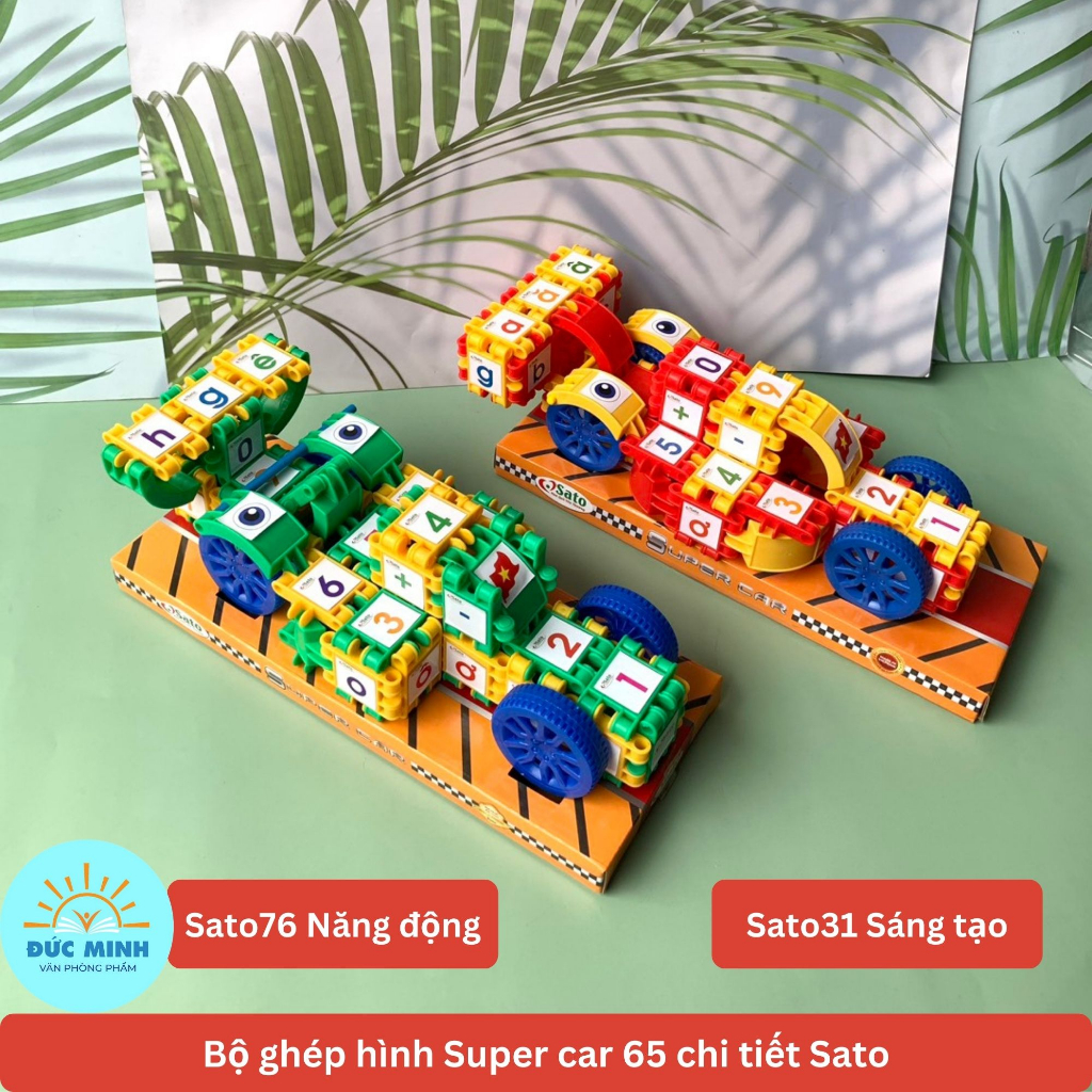 Bộ ghép hình SÁNG TẠO- NĂNG ĐỘNG, nhựa nguyên sinh, an toàn trẻ nhỏ VỪA HỌC - VỪA CHƠI Sato31/Sato76 -vpp Diệp Lạc sỉ/lẻ