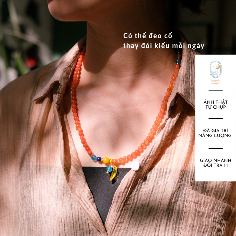 Chuỗi Hạt Ngọc Nam Hồng 5.5mm Đeo Tay Phong Thuỷ Bình An May Mắn