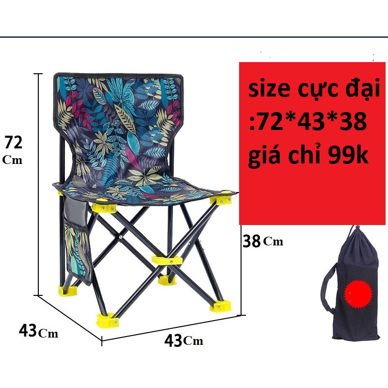 Ghế Xếp, Ghế Câu Cá Hạ Bích gấp gọn mini bỏ túi dễ dàng mang đi du lịch , dã ngoại KK-7- Đ𝗢̂̀𝗖𝗔̂𝗨 𝟭𝟰𝟬