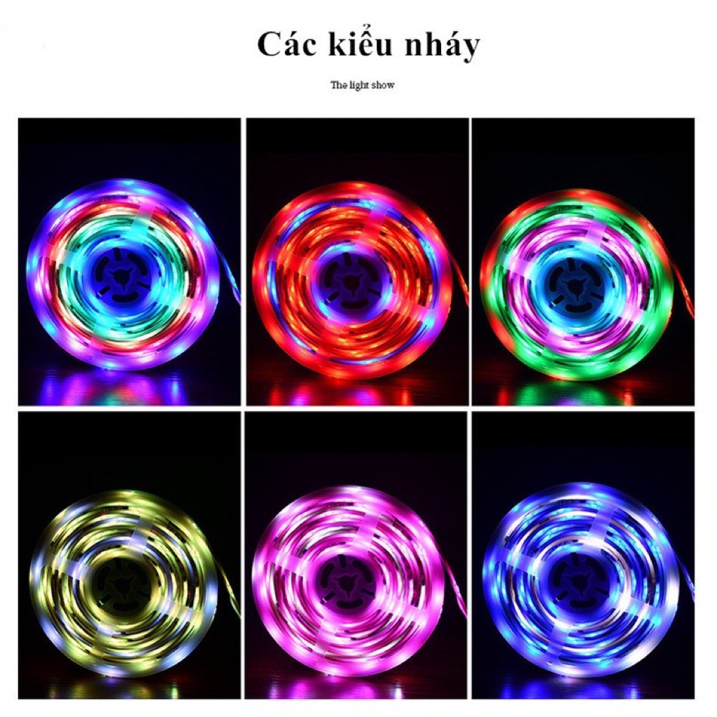 Đèn led bóng TRÒN  KÈM remote nháy theo nhạc trang trí  decor phòng cho livestream