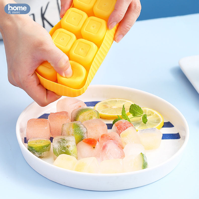 Khay đá silicone 8 ngăn có nắp ngăn mùi, khuôn làm thạch hoa quả tiện lợi dễ dàng