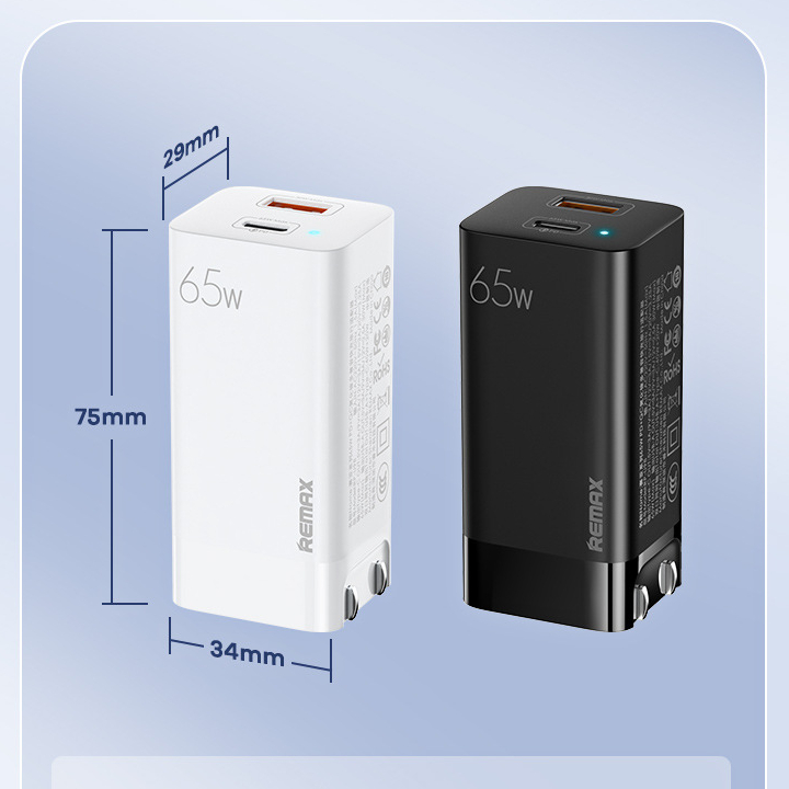 Cốc sạc nhanh đa năng GaN Remax RP-U98 Siya Series max 65W 1 Cổng USB A, 1 Cổng Type C