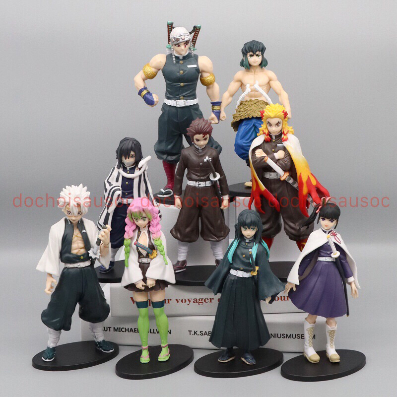 Mô hình Kimetsu No Yaiba figure Demon Slayer Tanjirou Nezuko Zenitsu Inosuke Giyuu Shinobu...figure thanh gươm diệt quỷ