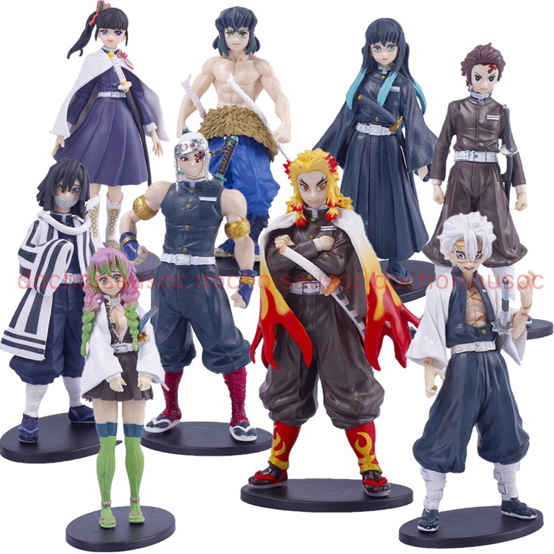 Mô hình Kimetsu No Yaiba figure Demon Slayer Tanjirou Nezuko Zenitsu Inosuke Giyuu Shinobu...figure thanh gươm diệt quỷ