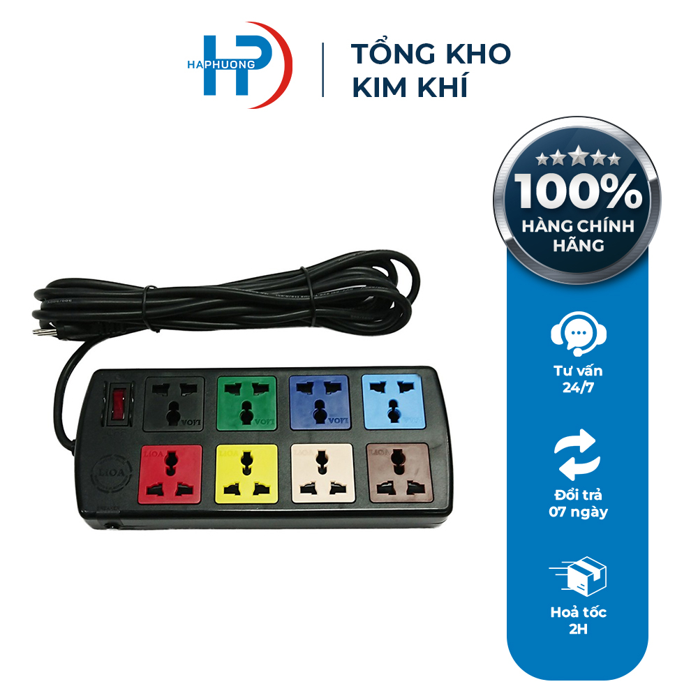 Ổ cắm điện Lioa 3 lỗ 4 lỗ 5 lỗ 6 lỗ Có Công Tắc Bảo Vệ Quá Tài - Tổng Kho Kim Khí Điện Nước Hà Phương