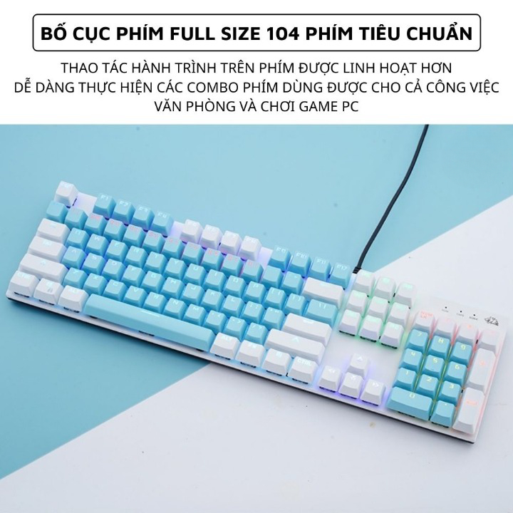 Bàn Phím Cơ Gaming Cao Cấp K1 Có 20 Chế Độ Nháy LED RGB Cực Đẹp, Trục Cơ Red Switch Gõ Siêu Êm Bản Nâng Cấp 2023 | BigBuy360 - bigbuy360.vn