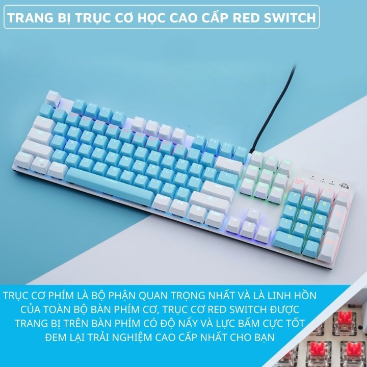 Bàn Phím Cơ Gaming Cao Cấp K1 Có 20 Chế Độ Nháy LED RGB Cực Đẹp, Trục Cơ Red Switch Gõ Siêu Êm Bản Nâng Cấp 2023 | BigBuy360 - bigbuy360.vn