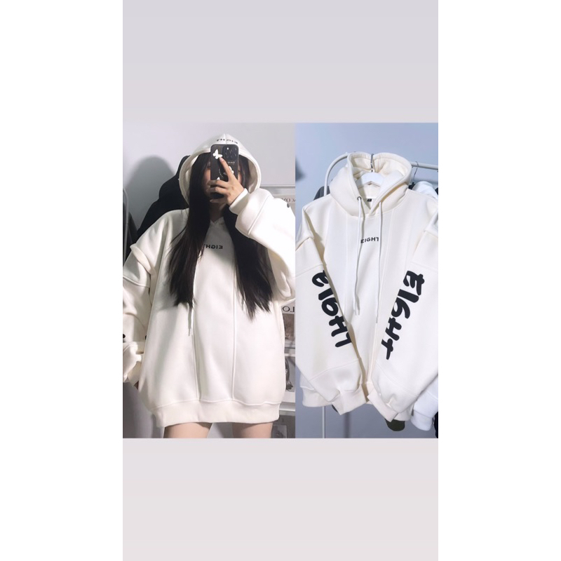 Áo Hoodie Nỉ Unisex Form Rộng Xanh Rêu EIGHT Hot Trend - PQK2023 | BigBuy360 - bigbuy360.vn