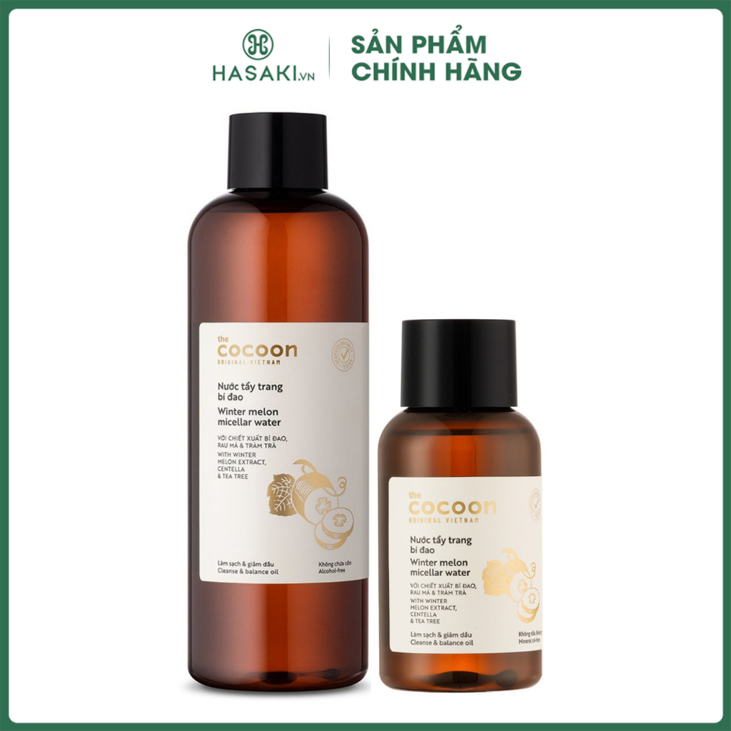Combo Cocoon Nước Tẩy Trang Bí Đao 500ml & Nước Tẩy Trang Bí Đao 140ml Hasaki Sản Phẩm Chính Hãng