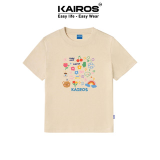 Áo baby tee Kairos form ôm cổ tròn ngắn tay chất cotton 100% vải mát không xù mẫu today mood happy