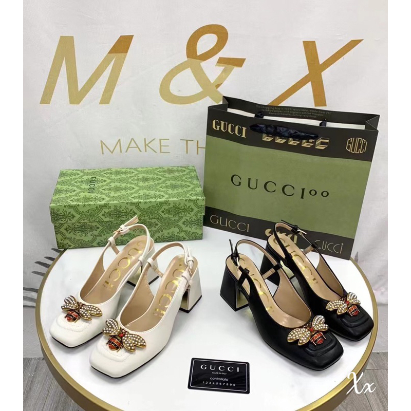 Sandal Gucci Ong Trắng Đen Full Size 35-39  -  By Anh Dinh Phuong