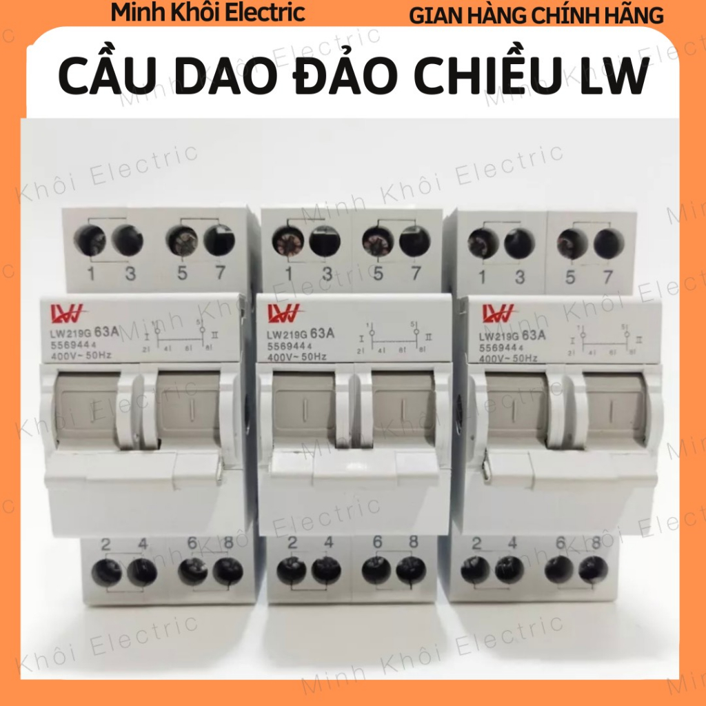 Cầu dao đảo chiều LW ,Aptomat đảo chiều LW cầu dao đảo chiều dạng aptomat, át đảo chiều,bộ chuyển đổi nguồn điện