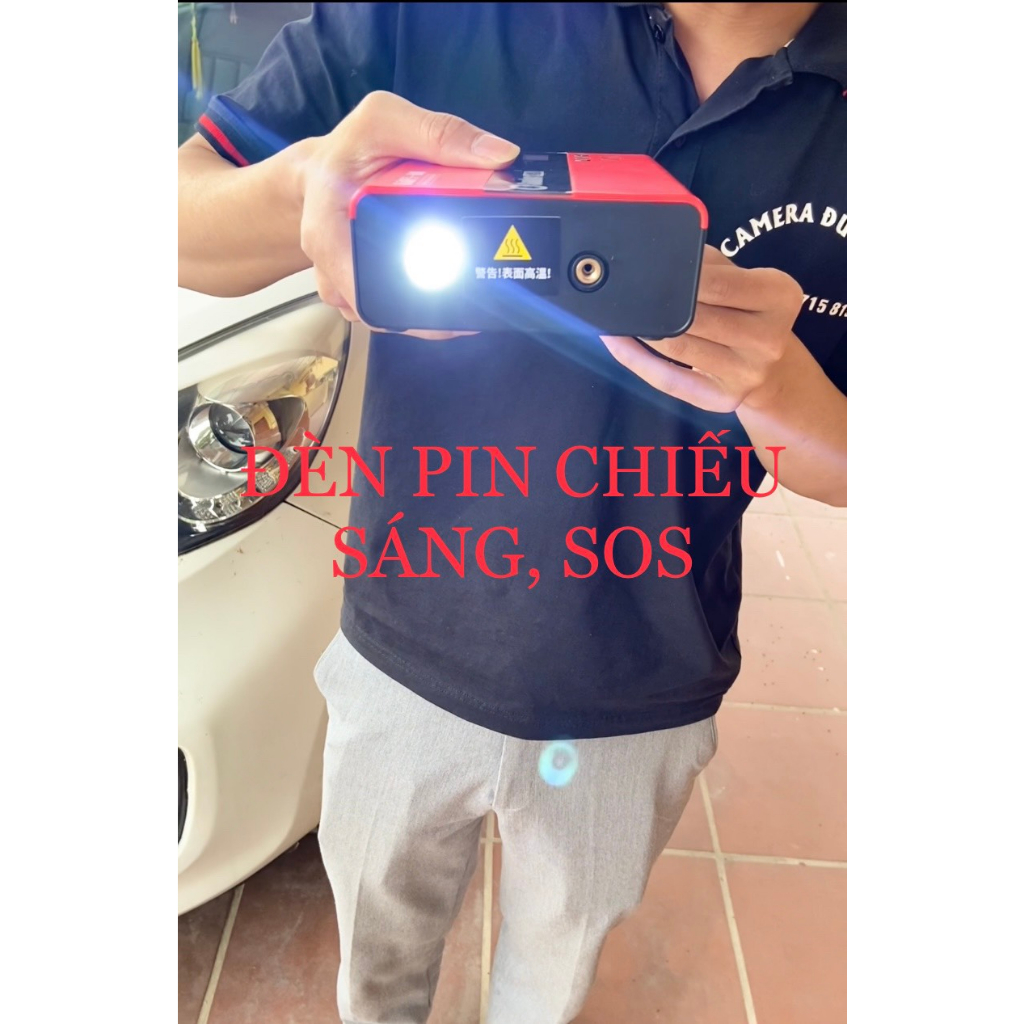 Kích bình ắc quy Kèm bơm lốp ô tô, xe máy SOULOR. Có đèn pin và sạc dự phòng dung lượng 79800mah- 149800mah. BH 12 tháng