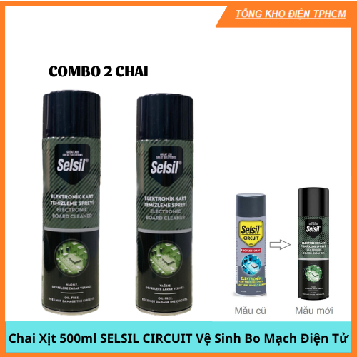 ⚡Combo 2 ⚡Chai Xịt 500ml SELSIL CIRCUIT Vệ Sinh Bo Mạch Điện Tử (Thổ Nhĩ Kì)