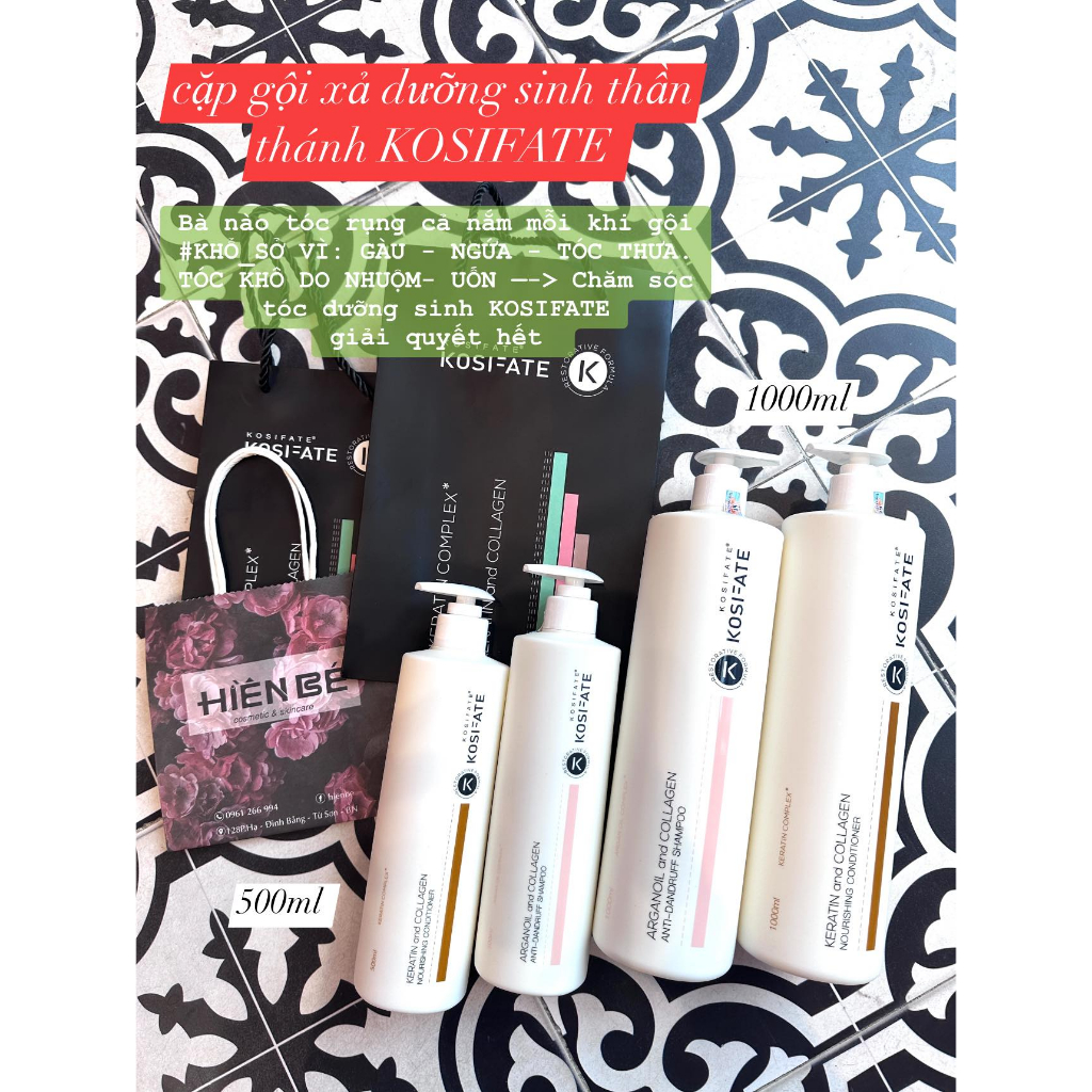 Dầu gội xả dưỡng sinh Kosifate 500ml - 1000ml