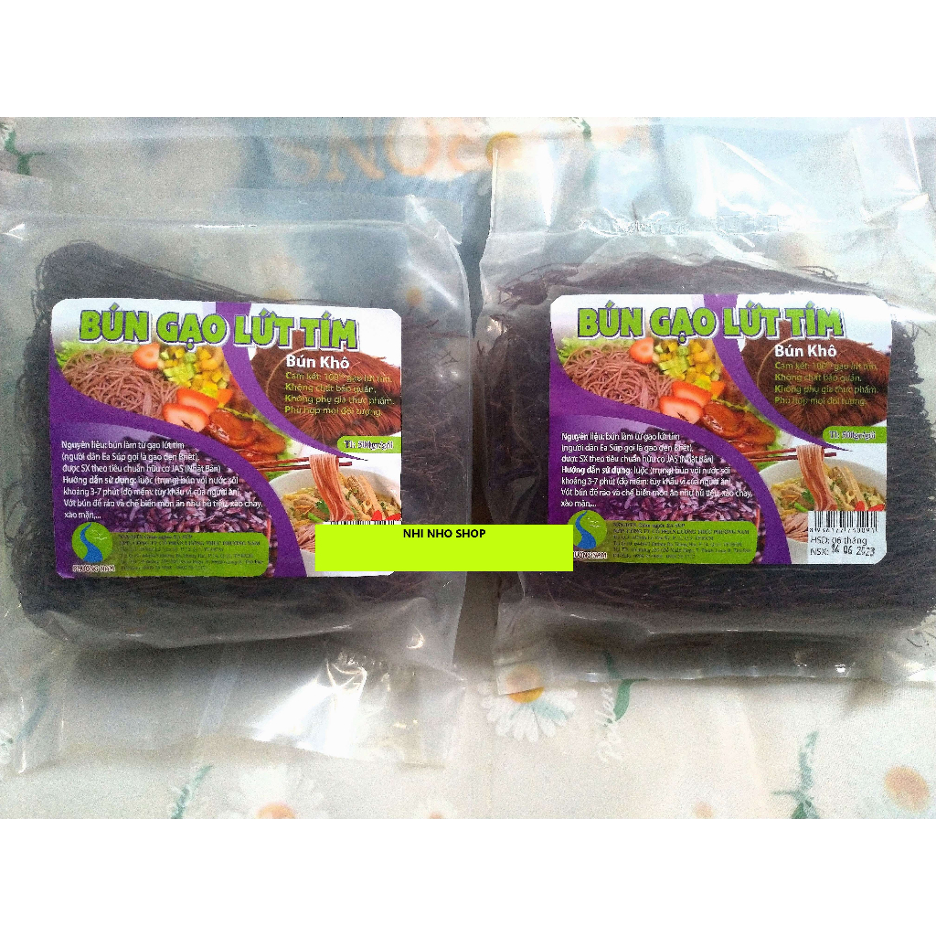 Bún Gạo Lứt Tím Than - Bún Gạo Đen Briêt  - 500g