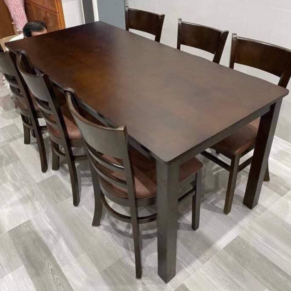 Bàn ăn 6_8 ghế gỗ cau su tự nhiên , bàn ăn cơm gia đình 8 ghế sang trọng