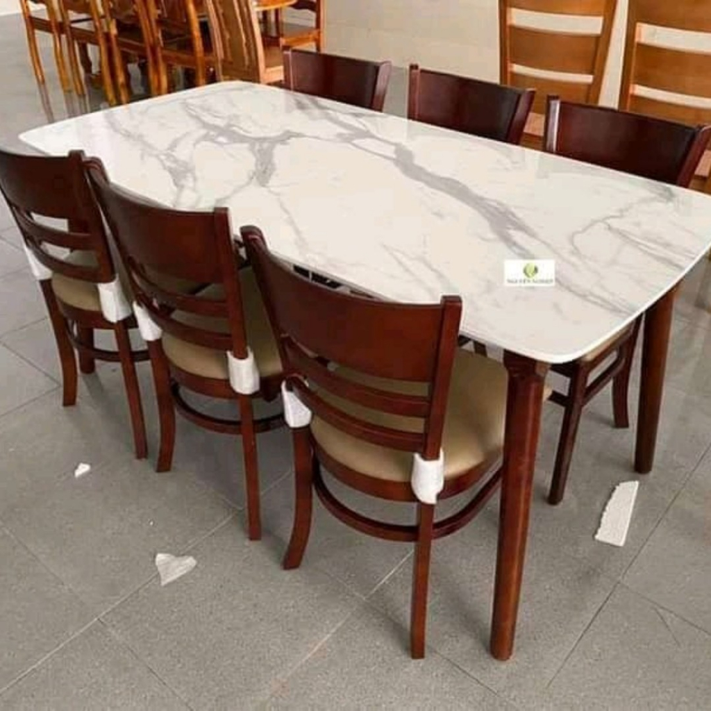 Bàn ăn 6_8 ghế gỗ cau su tự nhiên , bàn ăn cơm gia đình 8 ghế sang trọng