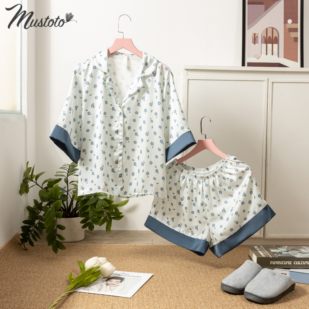 Bộ Mặc Nhà Pyjama Lụa Ngọc Trai (Mustoto MB07)