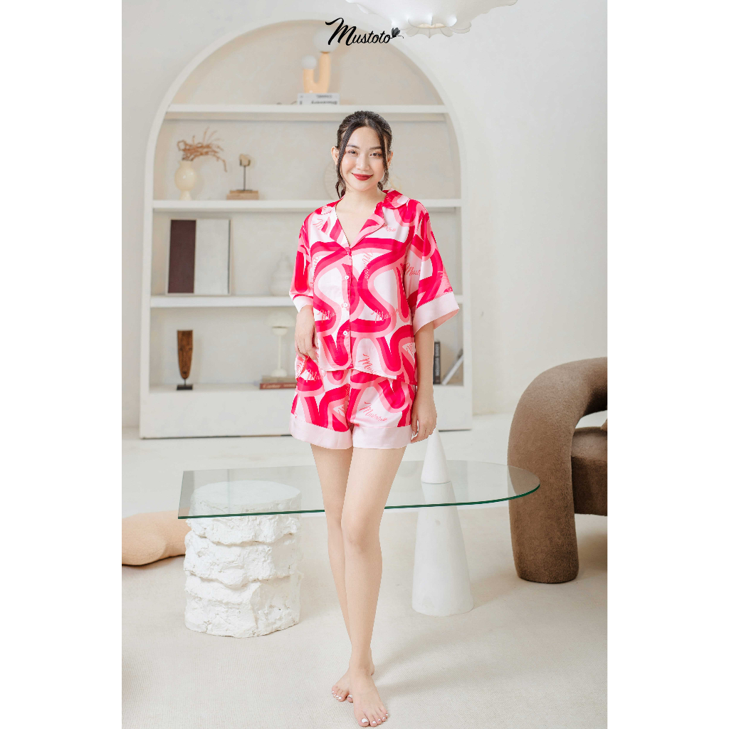 Bộ Mặc Nhà Pyjama Lụa Ngọc Trai (Mustoto MB07)