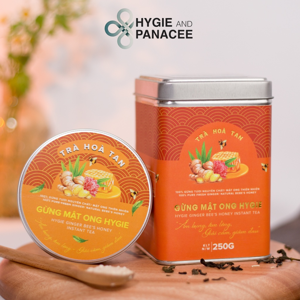 Trà Gừng Mật Ong Hòa Tan Hygie Hỗ Trợ Tăng Sức Đề Kháng Hộp 24 Gói