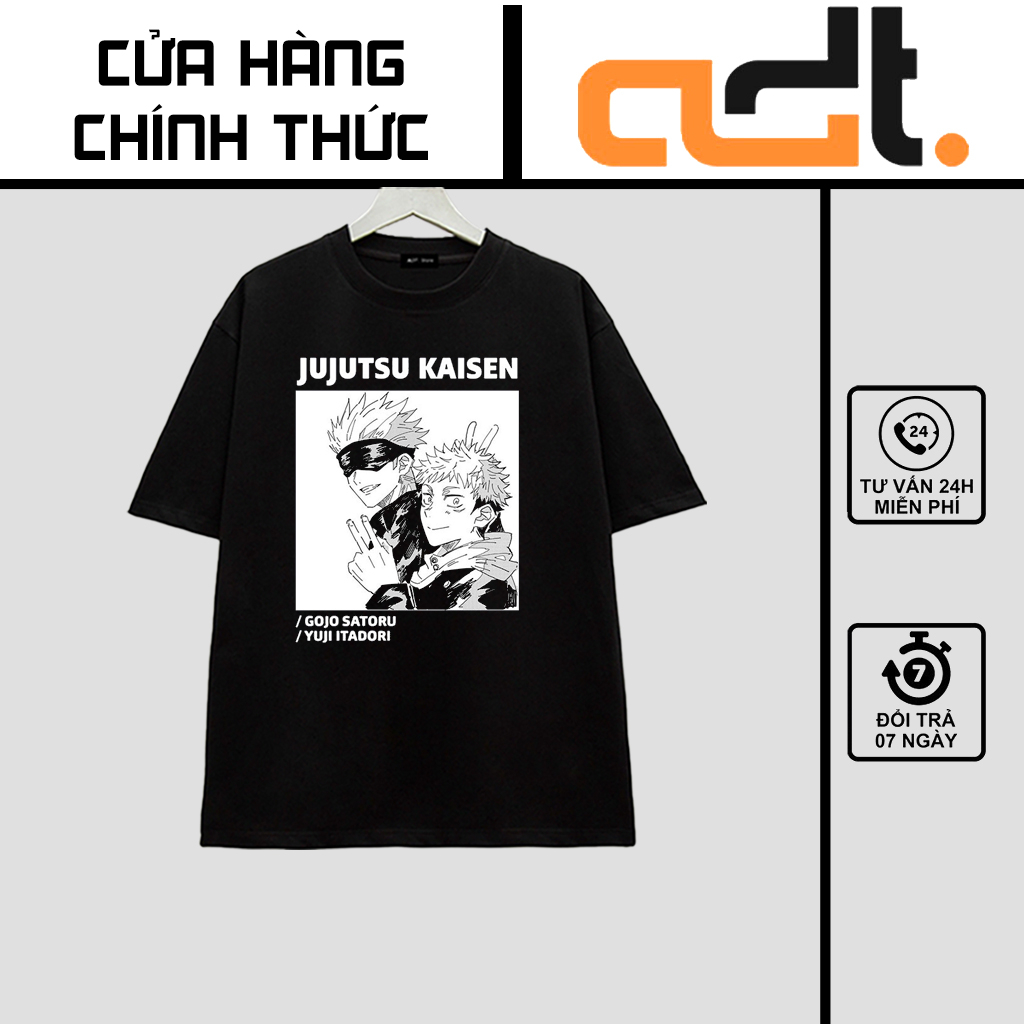 Áo thun Jujutsu Kaisen - Áo Anime in hình Gojo Satoru cực chất, Áo phông chất cotton 4 chiều thoáng mát