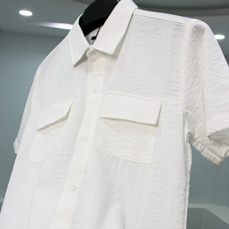 ÁO SƠ MI NAM ĐŨI TỰ NHIÊN - PHỐI TÚI NẮP SMTN