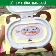 Khăn giấy ướt gấu trúc Phú Đạt , khăn ướt gấu dâu lotso cao cấp mềm mại, không mùi - Thích hợp dùng cho trẻ sơ sinh