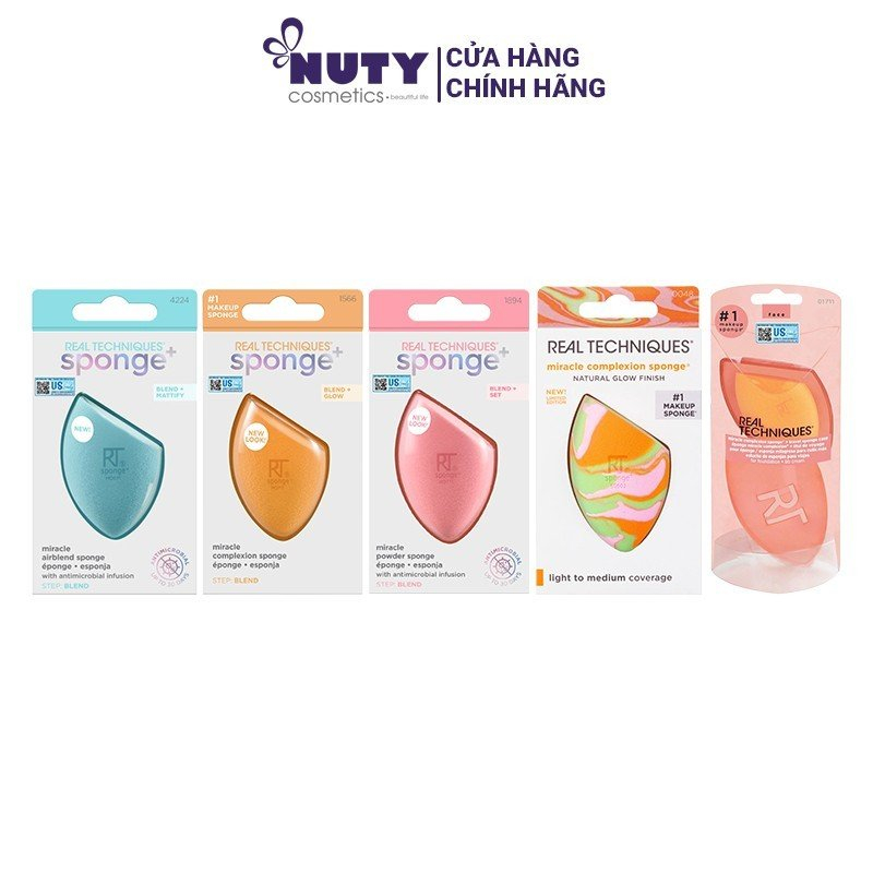 Bông Mút Trang Điểm Real Techniques Miracle Complexion Sponge Có Hộp