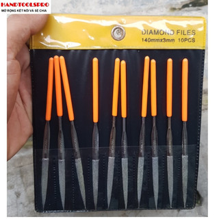 Bộ dũa kim cương lòng mo 10 món hongyu có 3 size 3x140mm ,4x160mm,5x180mm