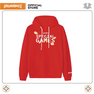 Áo khoác hoodie unisex urban monkey " hoodie special game red " chất liệu nỉ bông cao cấp phối màu đỏ