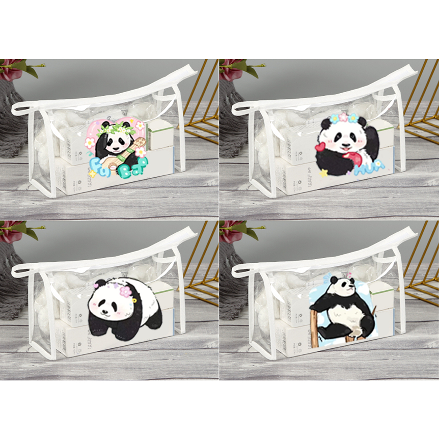 Hộp bút trong in hình gấu trúc manh lan phúc bảo hoa hoa bò sữa HBTI14 hộp bút dễ thương gấu rilakkuma