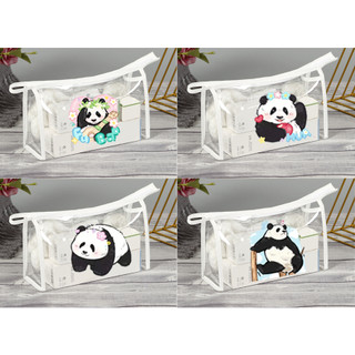 Hộp bút trong in hình gấu trúc manh lan phúc bảo hoa hoa bò sữa HBTI14 hộp bút dễ thương gấu rilakkuma