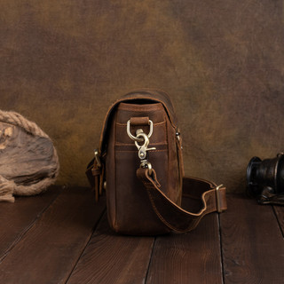 Túi đeo chéo Da Bò Thật 100%  C04 - BLACK BAG