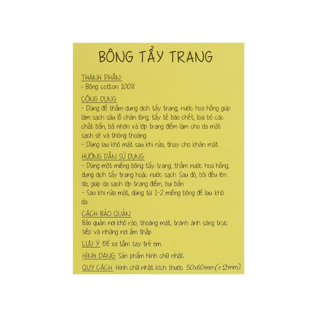 Bông tẩy trang Puri hộp 100 miếng  - Hàng Chính Hãng