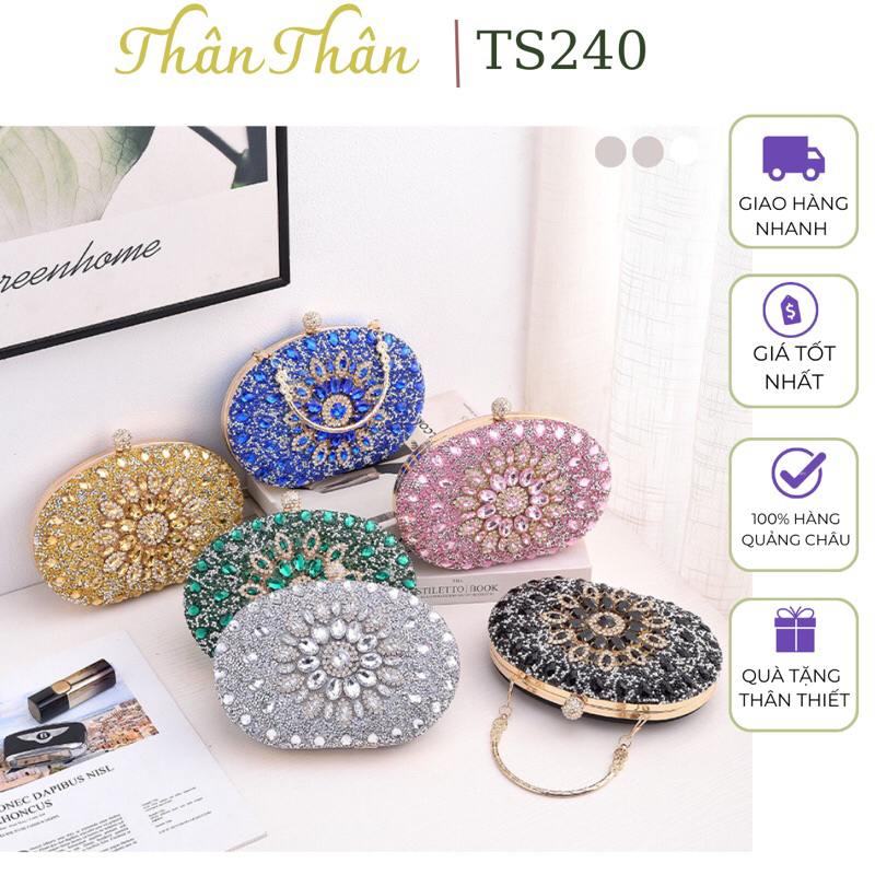 Túi cốp đính đá sang chảnh nhiều màu sắc- TS240
